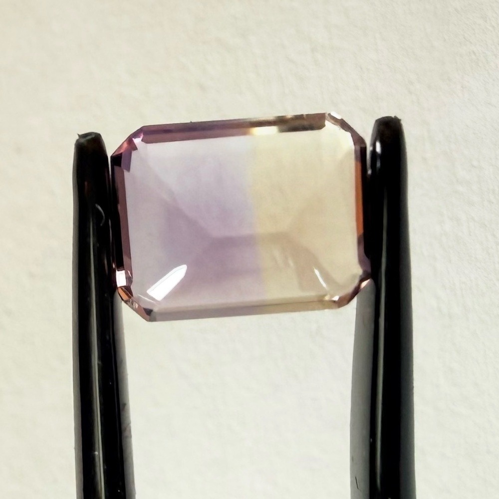 Natural Bolivian Ametrine 2.125 ct Emerald Cut Purple & Gold BiColor Gemstone - Picture 10 of 10